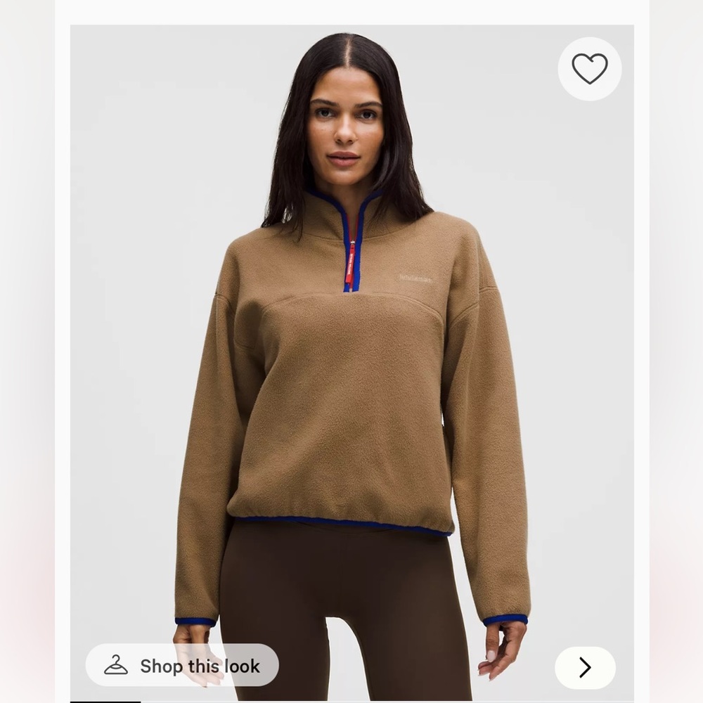 Lululemon Tumbled Fleece Half-Zip Jacket in Camel Brown